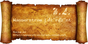 Wasserstrom Lóránt névjegykártya